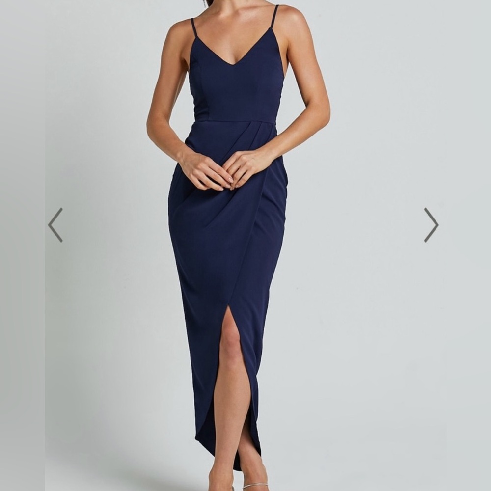 Showpo Lucky Day Navy Midi Dress
